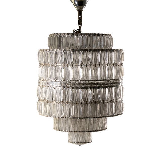 Tiered Crystal Chandelier from Kamenický Šenov, 1960s For Sale