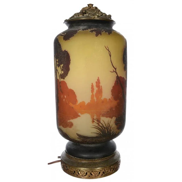 Early 20th Century Early 20th Century Signed Muller Freres Luneville Table Lamp For Sale - Image 5 of 5