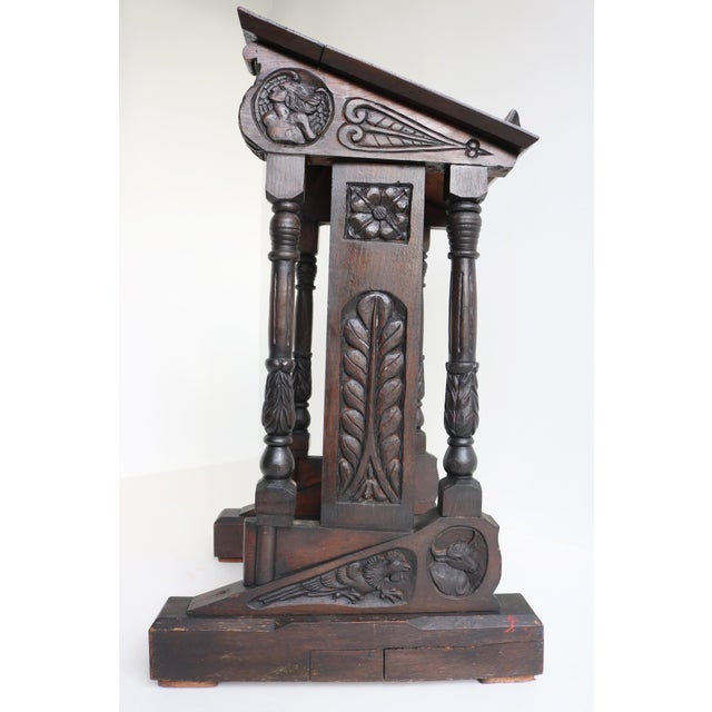 Antique 19th Century Gothic Revival Oak Lectern Book Stand, 1890s For Sale - Image 13 of 18