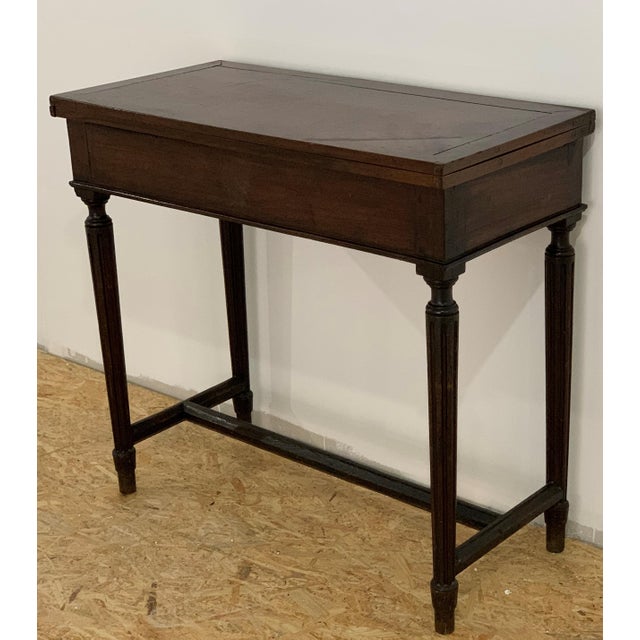 19th Century French Fold Over Mahogany Games or Tea Table For Sale - Image 11 of 12