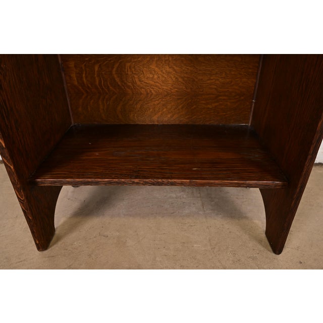 Early Gustav Stickley Antique Mission Oak Arts & Crafts Drop Front Secretary Desk, Circa 1902 For Sale - Image 10 of 14