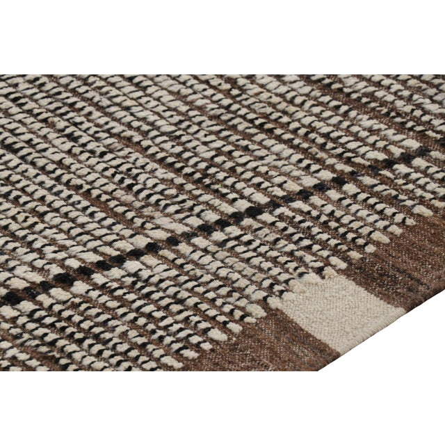 Rug & Kilim’s Extra-Long Runner Rug in Beige-Brown With Stripes and Striae For Sale In New York - Image 6 of 8