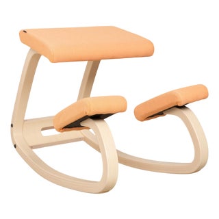 Ash and Fabric Variable Stool in Apricot from Varier For Sale