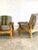 Pair of Oak Danish Rustic Primitive Chunky Chairs. Sculptted details. Solid. 33w 32d 33h 17seat