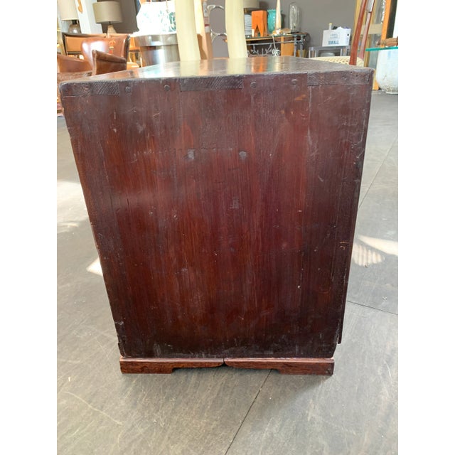 Turn of the Century Tiger Maple Low Cabinet W/ Hand-Hammered Iron Pulls For Sale - Image 10 of 12