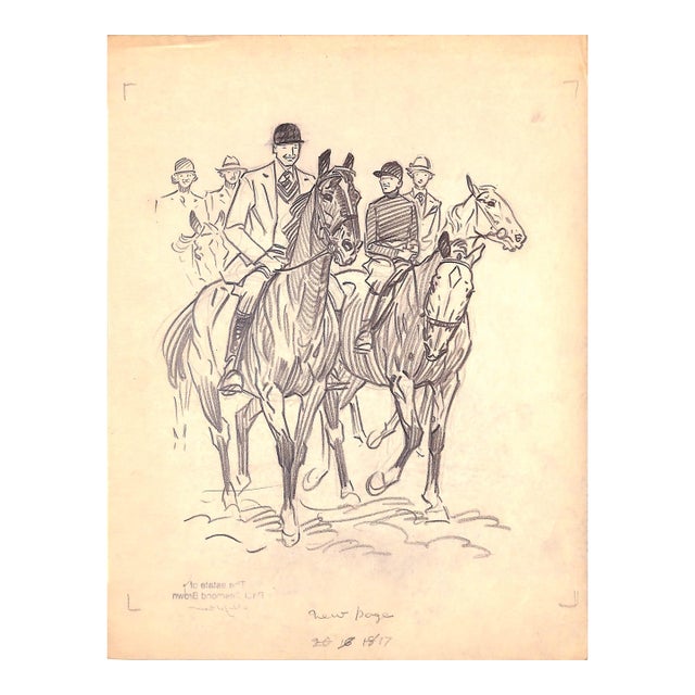 Original 1944 Pencil Drawing From Hi, Guy! The Cinderella Horse by Paul Brown 33 For Sale