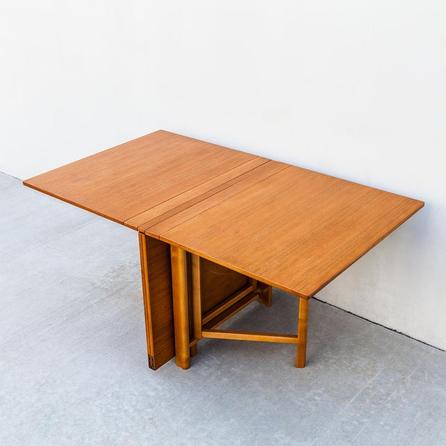 Signed Bruno Mathsson "Maria" Folding Flap Teak Expandable Dining Table, 1960s For Sale - Image 11 of 18
