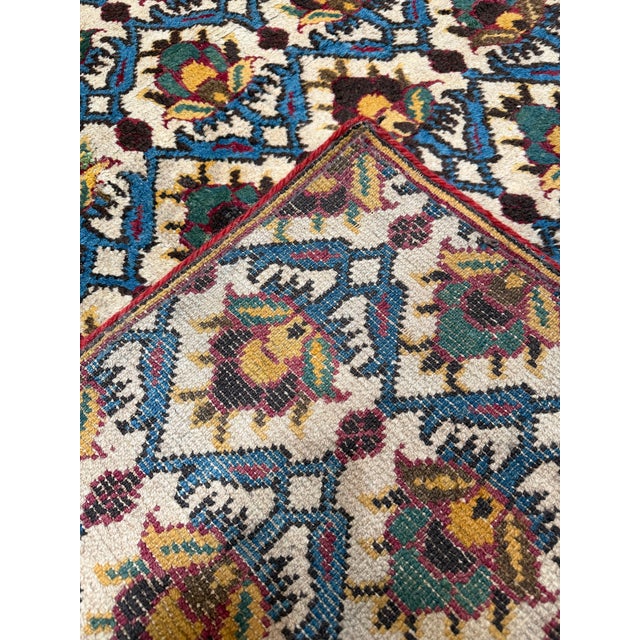 19th Century Agra Carpet, Indian Handwoven Rug With Lattice Floral Design For Sale - Image 9 of 9