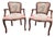 Pair of Vintage Louis XV Style French Provincial Open Armchairs With Pink Romantic Tapestry Upholstery For Sale