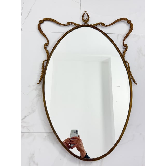 1960s Mid-Century Italian Brass Mirror, 1960s For Sale - Image 5 of 17