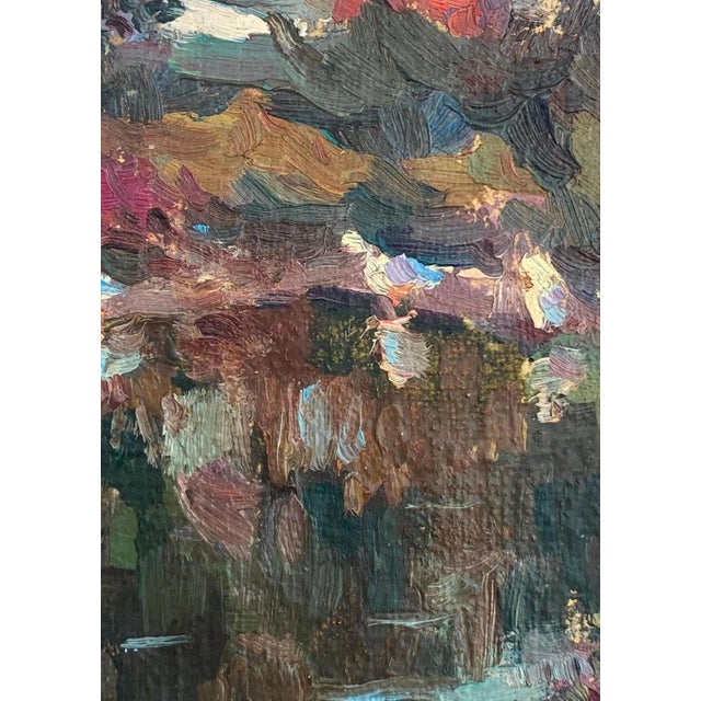 Vintage Ukrainian Impressionist Oil Painting, Rural Landscape, 1960s 18-14 For Sale - Image 4 of 6