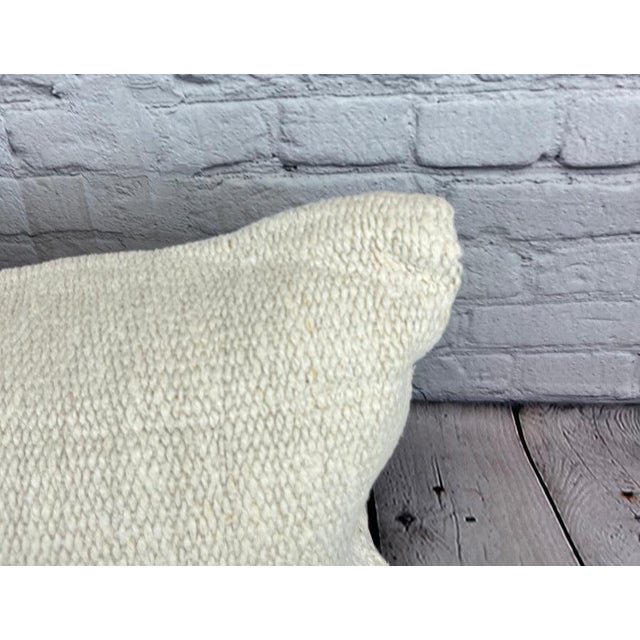 Turkish 16 x 24 Hemp Pillow Turkish Cushion Natural White Pillow Cushion Cover For Sale - Image 3 of 4