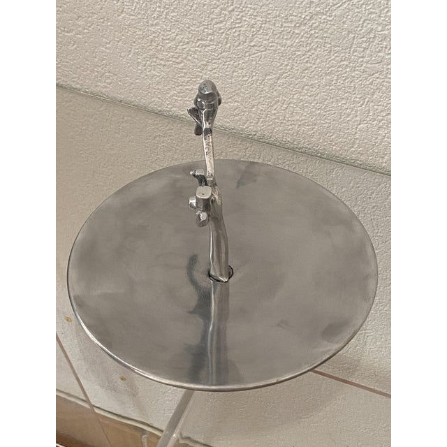 Metal Plateau and Aluminum Pole Tray, 1970s For Sale - Image 7 of 14
