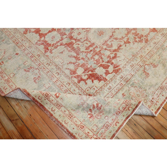 Terra Cotta Antique Zabihi Collection Persian Mahal Rug - 10'2" x 13'8" For Sale - Image 8 of 11
