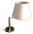 German Adjustable Reading Lamp with Brass Frame, Double Joint & Beige Fabric Shade from Honsel, 1980s For Sale