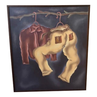 Original Cowboy Chic Painting 'Lost Suit" Oil on Canvas, Signed by Artist For Sale