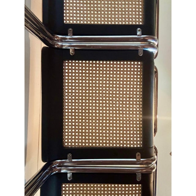 Bauhaus A Rare Set of Four Cesca Bar Stools in Cane and Chrome, Circa 1970s. Attributed to Marcel Breuer for Knoll For Sale - Image 3 of 12