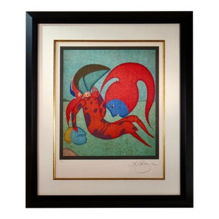 Mihail Chemiakin Flying Head C. 1990 Original Print For Sale