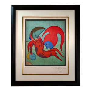 Mihail Chemiakin Flying Head C. 1990 Original Print