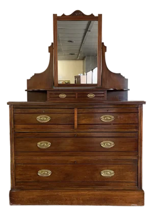 Early 20th Century Mahogany Dressing Chest With Mirror