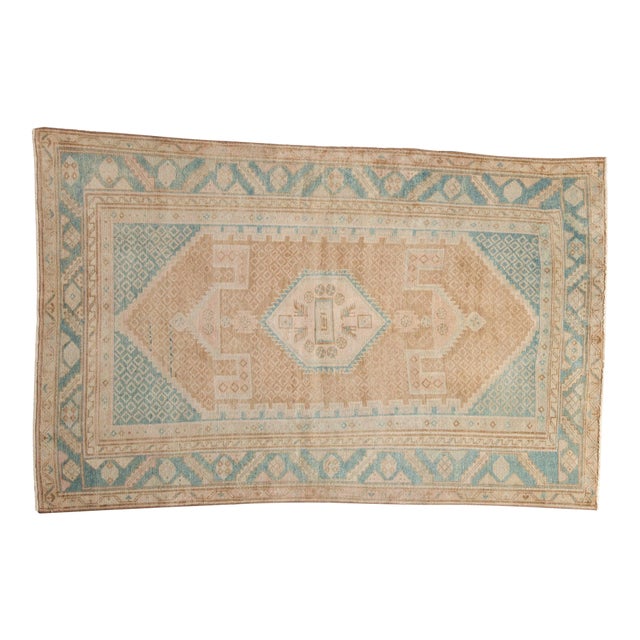 1940s Vintage Persian Hamadan Cloud Band Medallion Wool Rug For Sale