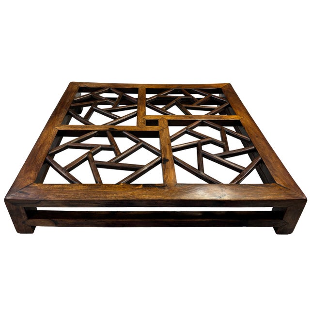 Antique Chinese Fretwork Kang Table For Sale - Image 4 of 7
