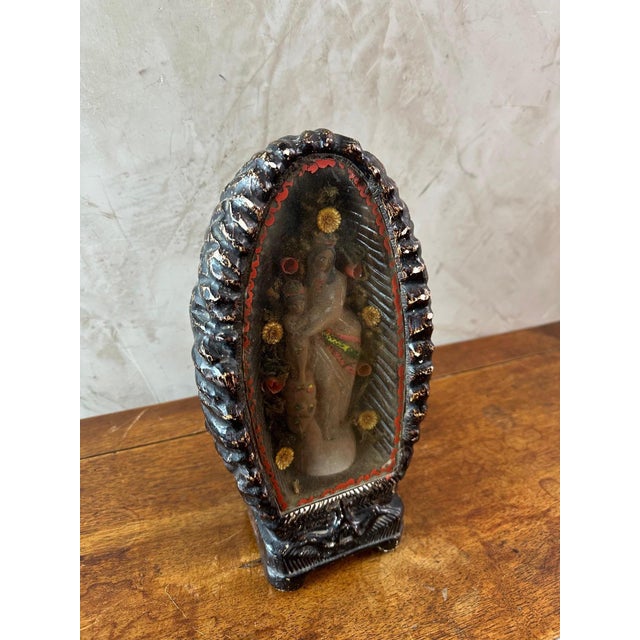 Glass Virgin and Child Reliquary, 1890s For Sale - Image 7 of 12
