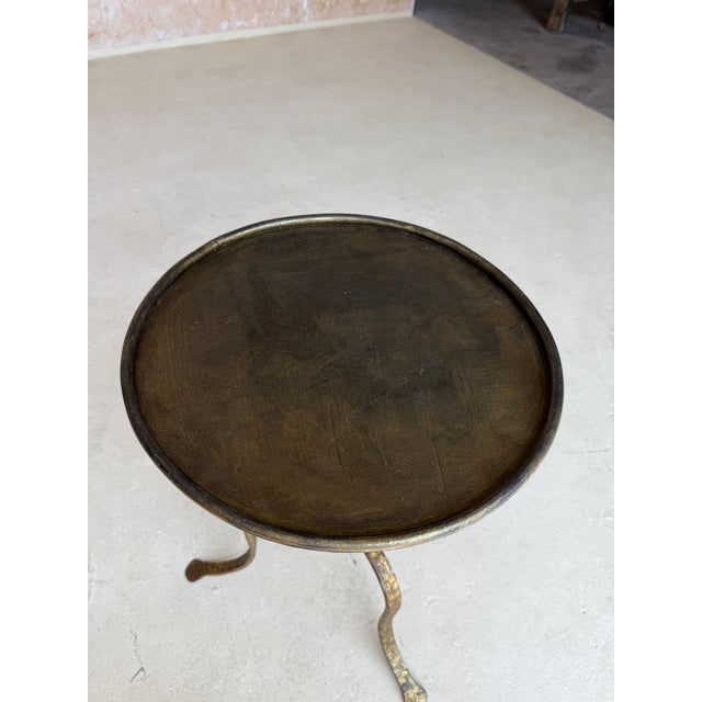 Spanish Gilt-Iron Drinks Table, Tripod Base, Mid-Century Modern Design For Sale - Image 12 of 14