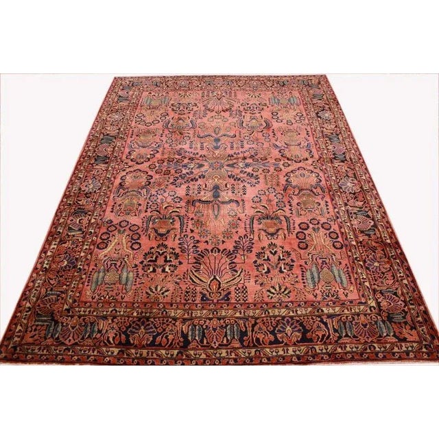 Antique Middle Eastern Sarough Hand-Knotted Rug For Sale - Image 3 of 11