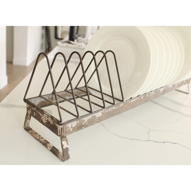 Vintage French Metal Dinnerware Buffet Serving Rack | Chairish