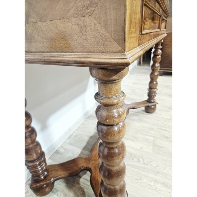 19th Century Baroque Walnut Cabinet with Inlays and Turned Legs For Sale - Image 14 of 18