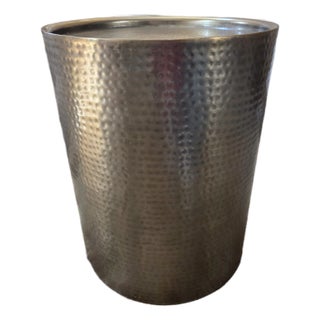 Late 20th Century Brass Hammered Side Table For Sale