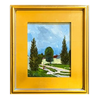 French Village Scene French Impressionist Oil Painting by Satori Gregorakis For Sale