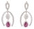 Diamond Ruby Light Earring in 18k gold For Sale