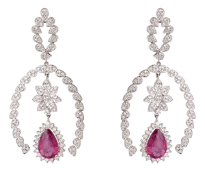 Diamond Ruby Light Earring in 18k gold