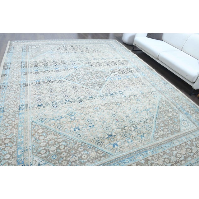 1970s Vintage Persian Handmade Wool Cotton Light Brown Area Rug For Sale - Image 4 of 11