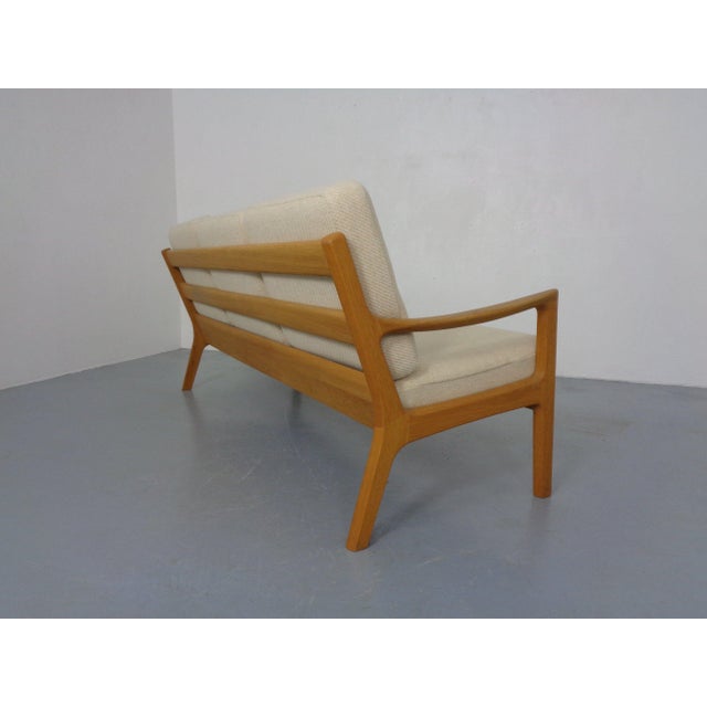 Beige Senator Sofa in Oak by Ole Wanscher for Poul Jeppesen, Denmark, 1960s For Sale - Image 8 of 18
