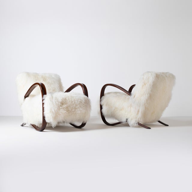 H-269 Lounge Chairs by Jindrich Halabala, Czechoslovakia, 1950s, Set of 2 For Sale - Image 4 of 15