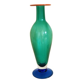 Late 20th Century Erika Lagerbielke, Orrefors Hand Blown Glass Vase For Sale