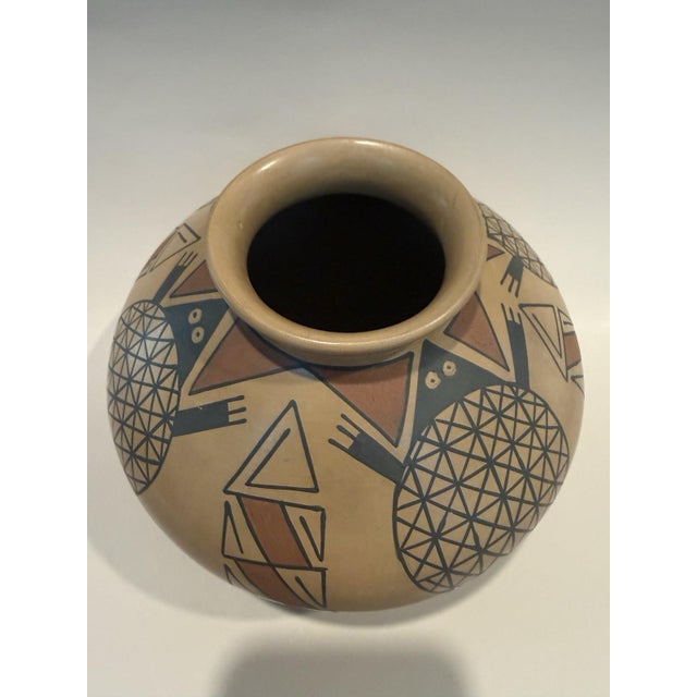 Traditional Handmade Mata Ortiz Pottery Signed by Miguel Lopez For Sale - Image 3 of 5