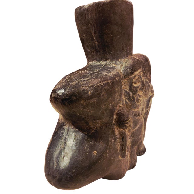 Folk Art Vintage Museum-Inspired Andean Ceremonial Figure Pottery Vessel – Pre-Columbian Style For Sale - Image 3 of 5