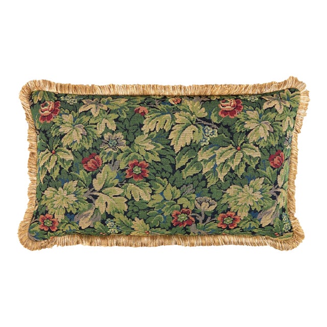 Verdure Chambord Cushion With Gold Fringe With Feather Filler - 35x48cm (14"x19") For Sale
