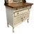 Farmhouse Vintage Petite Sideboard Buffet W Mirror Oak Wood Painted Canvas White Farmhouse For Sale - Image 3 of 11