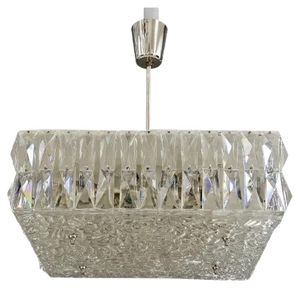 Textured Glass Chandeliers by J. T. Kalmar for Kalmar, Austria, 1950s, Set of 2