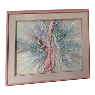 1980s Postmodern Abstract Mixed Media Fiber Art Textile Collage Wall Sculpture For Sale