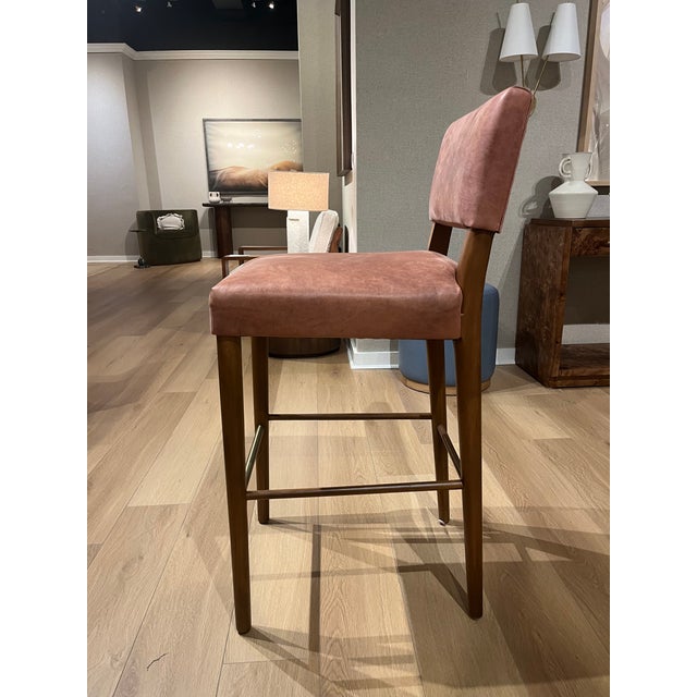 2020s Pair of Leather Barstools For Sale - Image 5 of 7
