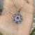 Elegant Floral Amethyst Pendant With Cubic Zirconia Accents - Caratandher For Sale - Image 6 of 14