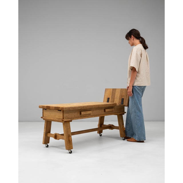 Mid 20th Century Mid 20th Century French Oak Bar Table With Hidden Storage For Sale - Image 5 of 18