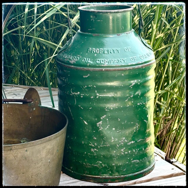 Vintage 5-Gallon Galvanized Steel Petroliana Can For Sale In Columbus - Image 6 of 11