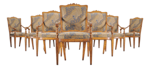 Set of Ten Minton-Spidell Rizzoli Regency Style Dining Armchairs